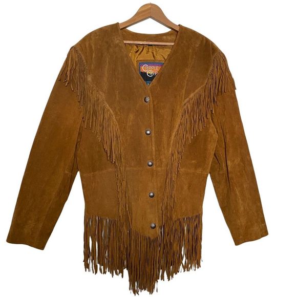 Cripple Creek Jackets & Blazers - Cripple Creek Women's Western Brown Tan Suede Leather Fringe Jacket XXL